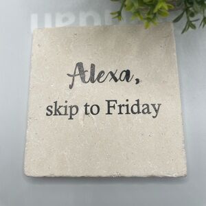 Drink Coaster Natural stone finish full cork backing  Quality crafted in the USA